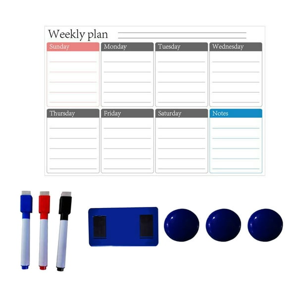 Kit de calendario, Calendario para, Pizarra blanca mensual para nevera con rotulador y r estilo 4