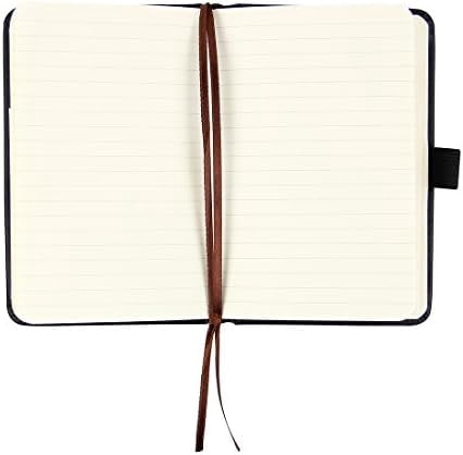 Tekola (2-Pack Pocket Notebook 3.5" x 5.5", Small Hardcover Journal with Pen Holder, Inner Pockets, 100gsm Thick Ruled/Lined Paper, Black