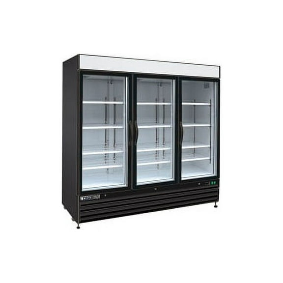Maxx Cold Triple Glass Door Merchandiser Refrigerator, Free Standing, 81"W, 72 cu. ft. Storage Capacity, in Black (MXM3-72RBHC)