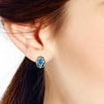 thumbnail image 2 of AeraVida Vintage Sterling Silver Ornate Swirls Oval Blue Turquoise Inlay Stud Earrings, 2 of 5