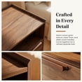 thumbnail image 6 of 26" Tall Walnut Nightstand with Charging Station, 2 Drawer Bedside Table with Tray Top, USB & Type-C Ports, AC Outlets, and Open Shelf for Bedroom or Living Room, 6 of 9