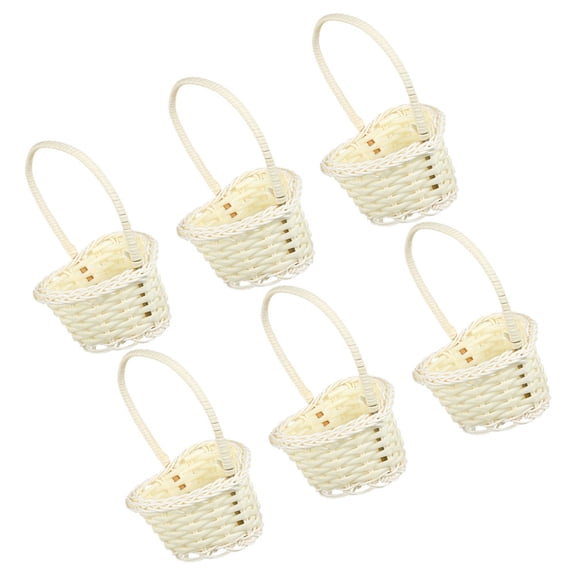 Soimiss Flower Picking Basket Woven Flower Basket Rustic Style Women Wedding 6Pcs