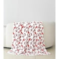 thumbnail image 2 of Elegant Comfort Reversible and Plush Flannel Fleece-Winter Christmas Sherpa Throw- Lightweight Soft and Cozy-Holiday Decorative Throw, Perfect for Lounging, 50 x 60 inches, Red Cardinal, 2 of 6