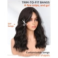 thumbnail image 2 of 14 Inch Short Wavy Wig with Bangs for Women Dark Brown -  Wavy Bob Synthetic Wig with Realistic 4x1 Scalp Parting, Soft Lightweight Heat-Resistant Daily Wear Wig, 2 of 6