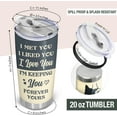 thumbnail image 3 of Gifts for Wife from Husband - Romatic Valentines day gifts for Her Him, Xmas, Anniversary, Birthday Gift - Stainless Steel Tumbler 20oz - I Met You I Liked You I Love You, 3 of 6
