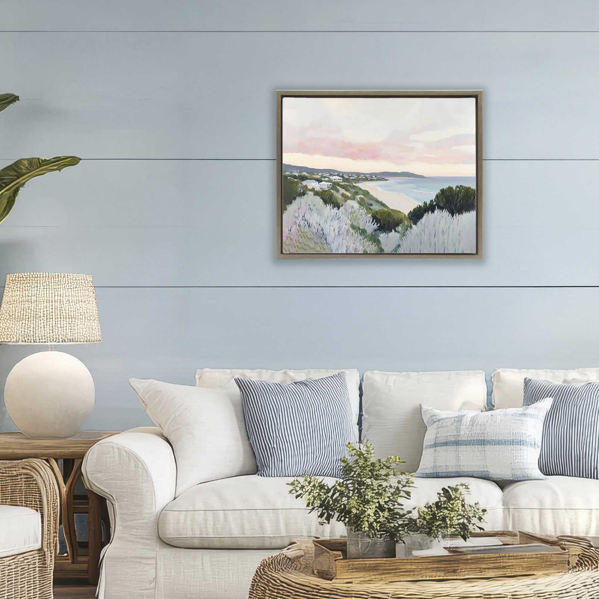 Stupell Industries Cape Cod Evening Light Brown Framed Floater Canvas Wall Art, design by The Prints Vibe