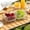 Clear-Free Size/A, variant on Two Compartment Acrylic Snack Fruit Platter with Gold Metal Stand Shatterproof Serving Tray for Party Kitchen Bar