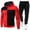 Red, variant on Mens Sweatsuits 2 Piece Sets, Athletic Tracksuit Set Sports Suit Long Sleeve Hooded Matching Joggers Sweatpants (M,Navy)