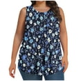 thumbnail image 2 of Frostluinai Débardeurs Boho pour Femmes Grande Taille Sans Manches Col Rond Débardeurs Amples Décontractés Imprimé Floral Débardeurs Tunique d'Été pour l-5TG, 2 of 6