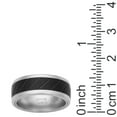 thumbnail image 5 of Sapphire Tungsten and Titanium 8mm Matte Finish with Etched Black Inlay Comfort Fit Wedding Bands Rings for Men, Size 11, 5 of 8
