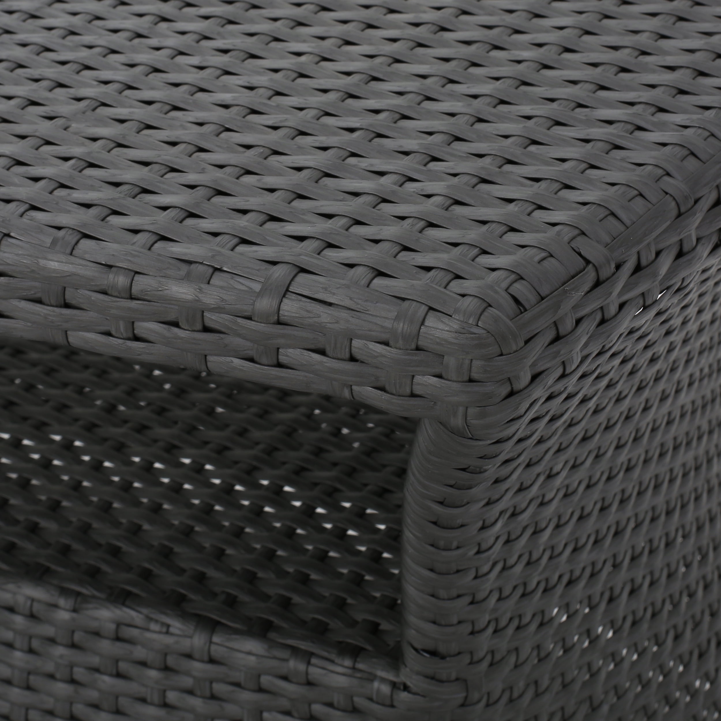 Amarelle Outdoor Wicker Side Table, Grey