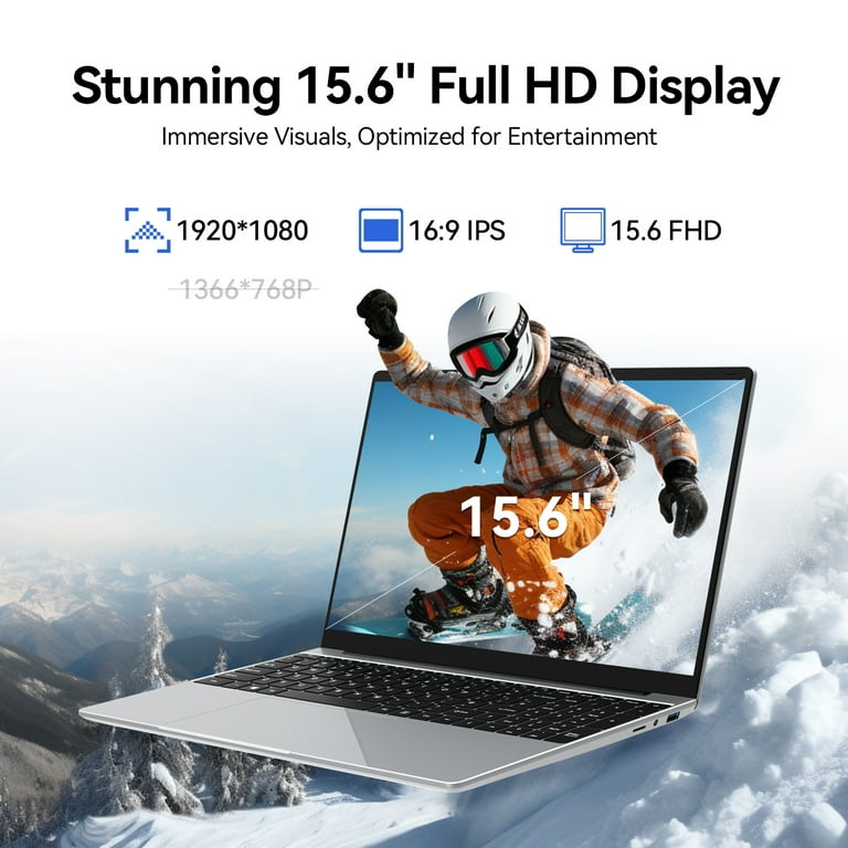 15.6 inch Windows 11 Pro Laptop Intel Processor N100 16GB RAM 1TB