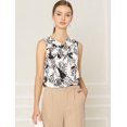 thumbnail image 3 of Allegra K Blusa Sin Mangas Estampado Floral Abstracto Cuello Vuelto Verano Para Mujer Blanco XS Unique Bargains Blusa, 3 of 6
