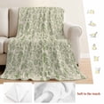 thumbnail image 5 of Sage Green Flowers Throw Blanket for Couch, Soft Lightweight Flannel Fleece Blanket, Rustic Pastoral Botanical Floral Leaf Microfiber Plush All Season Decorative Blankets Gifts for Sofa Bed 60"x80", 5 of 9