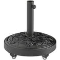 thumbnail image 2 of Outsunny Patio Umbrella Base, 46 lbs Umbrella Base with Wheels, Outdoor Umbrella Stand for 1.3"/1.5"/1.9" Poles for Outdoor, Lawn, Poolside, Black, 2 of 9
