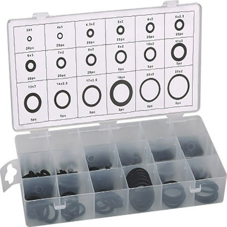 SagaSave 225Pcs Rubber O-Ring Assortment Set Nitrile Rings Gasket Sealing  Rings and Replacement O-Rings 18 Sizes