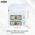 thumbnail image 3 of 1 pack of 20 BCW 2 ¾" x 6 ¾" Currency 4-Pocket Pro Binder Pages, 3 of 5