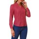 thumbnail image 4 of CAMISA METÁLICA CON ESTRELLAS DE MANGA LARGA Y CUELLO ALTO PARA MUJERES INSPIRE CHIC M Rojo-Hoja, 4 of 6