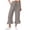 6# Gray, variant on Women's Wide Leg Pants High Waist Ruffle Hem Casual Loose Cropped Trousers Pull On Solid Color Lightweight Daily Lounge Gray S