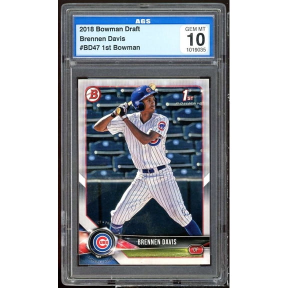 Brennen Davis Rookie Card 2018 Bowman Draft #BD47 AGS 10 GEM MT