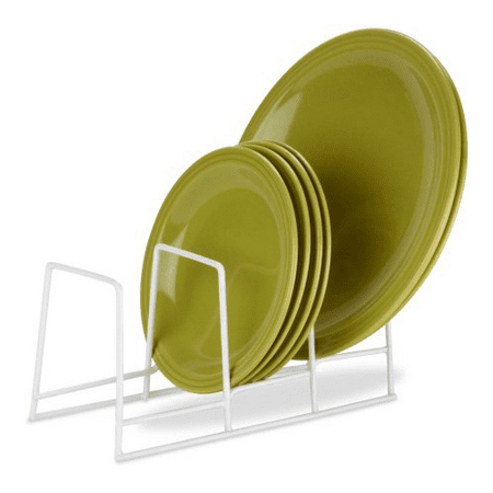 Plate Organizer - Honey Can Do Small Coated Steel Kitchen Plate Rack, White