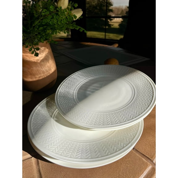 Wheat Durable White Porcelain Salad Plates