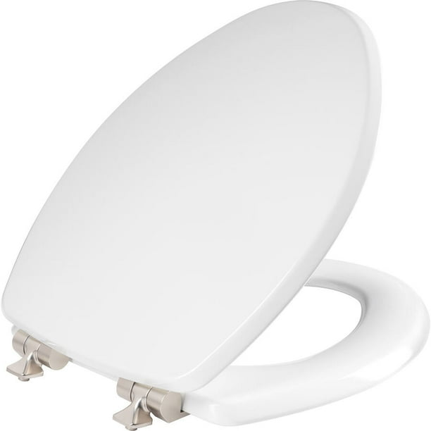 Mayfair Benton? Elongated Enameled Wood Toilet Seat in White with STA