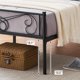 thumbnail image 3 of Cama individual de metal para niños con cabecero y piecero - Estructura resistente con lamas metálicas - Fácil montaje y almacenamiento bajo cama - Diseño silencioso - Negro, TWIN, 3 of 9