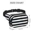 thumbnail image 4 of Honeii Black And White Stripes Print Square Double Layer Waist Bag,Waist Belt Bag Fashion Fanny Women and Men,For Travel Running Hiking Walking, 4 of 9