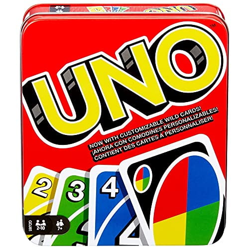 Uno Card Game Family Card Game Sturdy Storage Tin Makes a Great Gift 