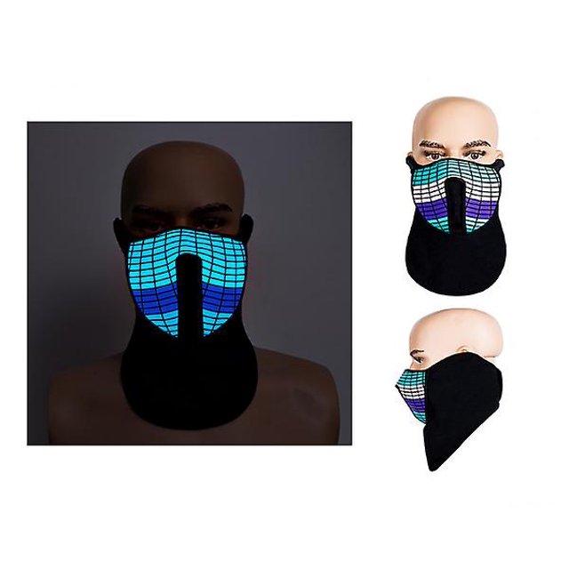 Máscara LED Máscara de montar, máscara luminosa activada por voz Máscara luminosa Cosplay LingWen 8390612314551