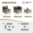 thumbnail image 5 of POTEBAN 9 Pieces Rattan Outdoor Patio Conversation with Coffee Table and Sofa, Sectional Sofa Set with Cushions for Backyard, Gray, 5 of 9