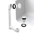 thumbnail image 3 of Westbrass 12" Sch. 40 PVC Bathtub Assembly with Tip-Toe Drain and 2-Hole Overflow, Powder Coat White, 3 of 14