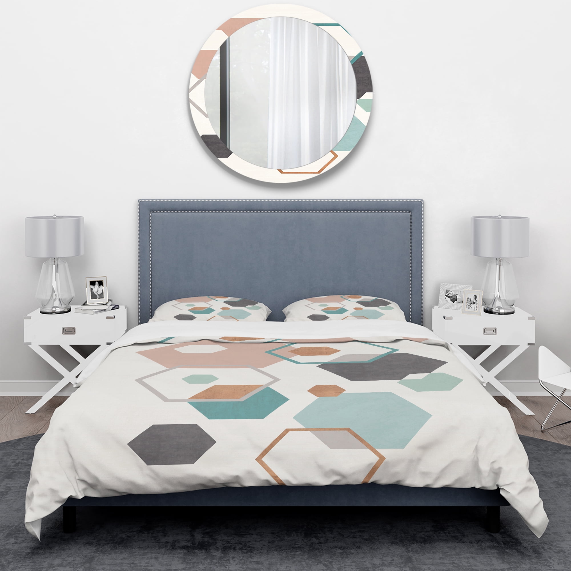 Designart 'Geometric hexagons Pattern VII' Geometric Duvet Cover Set