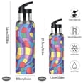 thumbnail image 2 of Yayeee 33oz Insulated Water Bottle Double Wall Stainless Steel with Flip Straw Lid, Yellow Wavy Plaid, 2 of 7