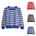 thumbnail image 4 of Generic Toddler Baby Girls Boys Fall And Winter Long Sleeve Round Neck Striped Comfortable Breathable Sweater Autumn Winter Clothes for Home Outdoor Indoor（6-7 Years Blue）, 4 of 4
