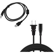 CJP-Geek UL Power Cord + USB Cable Lead for Epson WF-6590 WF-8590 R260 XP-440 WF-100
