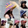 thumbnail image 2 of UDIYO Fisherman Hat Color Patchwork Double-Sided Cotton Women Sun Shade Bucket Hat for Travel, 2 of 8