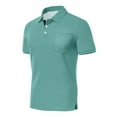 thumbnail image 5 of Mens Polo Golf Shirts with Pocket Cooling Performance Moisture Wicking Polo Shirts Mint Green XXL, 5 of 5
