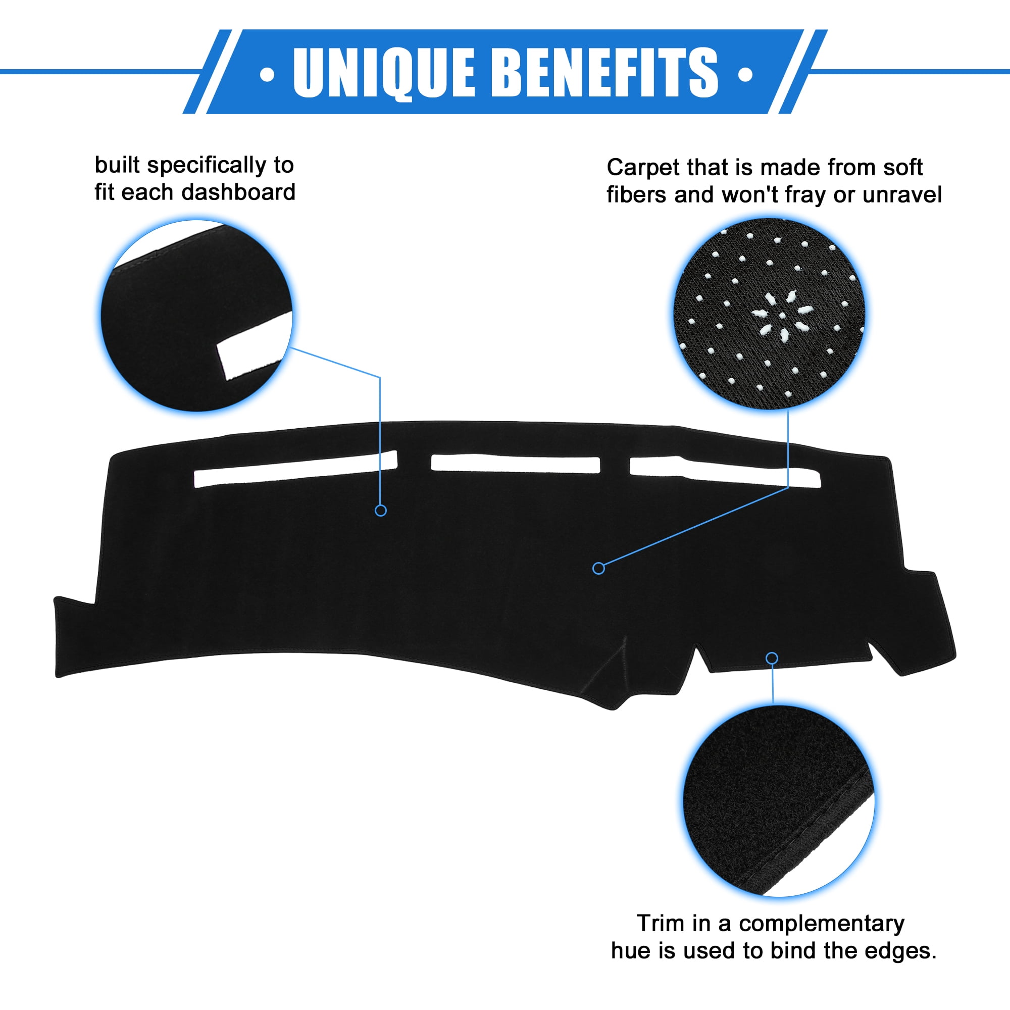 Unique Bargains Dashboard Dash Cover Mat for Chevy Silverado 1999-2006 Durable Polyester Black Front Dash Cover Mat
