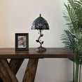 thumbnail image 5 of Tiffany Table Lamp Blue Stained Glass Purple Tulips LED Bulb Included for Living Room Bedroom Bedside 8"W*8"D*16"H, 5 of 5