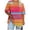 Orange|Striped, variant on Plus Size Summer Tops for Women Gradient Color V Neck T-Shirts Loose Fit 1X-5X Soft Casual Oversized Tshirts (3XL, Pink|Striped)