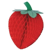 Club Pack of 36 Delicious Honeycomb Tissue Strawberry Hanging Decorations 8"