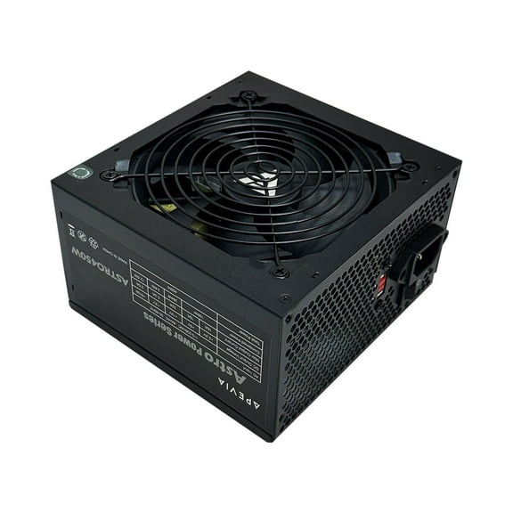 APEVIA ASTRO450W Astro 450W ATX Power Supply with Auto-Thermally Controlled 120mm Fan, 115/230V Switch, All Protections