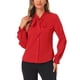 thumbnail image 1 of Blusa de trabajo de chiffon de manga larga con cuello de lazo elegante para mujeres INSPIRE CHIC XS roja, 1 of 6