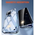 thumbnail image 4 of Privacy Magnetic Case for iPhone 13,Anti Peeping Screen Protector Front and Back Double-sided Tempered Glass Metal Bumper Anti SPY 360 Degree Full Body Protective Phone Case,Clear Blue, 4 of 7