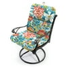 Jordan Manufacturing 45" x 22" Sun River Sky Multicolor Floral Rectangular Outdoor Chair Cushion with Ties and Hanger Loop