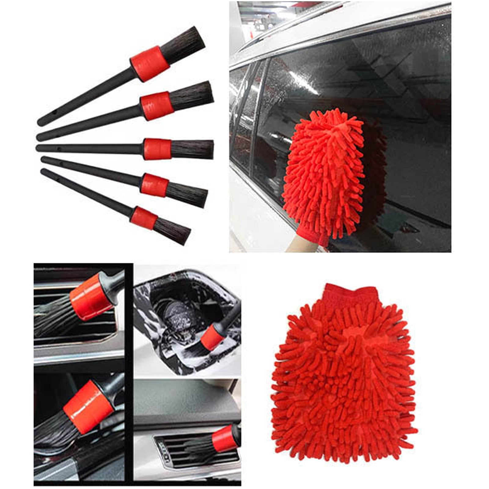 26pcs Cleaning Brush Set Car Dust Dirt Clean Tool Kit Cleaner Electric Drill Part for Air Holes Leather Rims Auto Detail