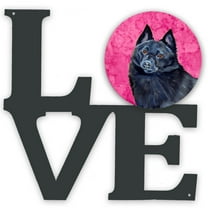 Pink Schipperke Metal Wall Artwork LOVE