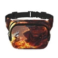 thumbnail image 1 of Fotbe Western Fire Cowboy Cangurera Cuadrada con Estampado de Doble Capa, Bolsa de Cintura Ajustable Mini para Hombres y Mujeres, 1 of 9